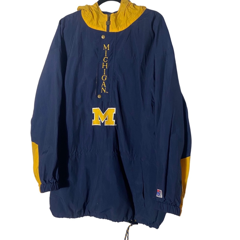 The Game Vintage University of Michigan Wolverines Windbreaker Jacket Large